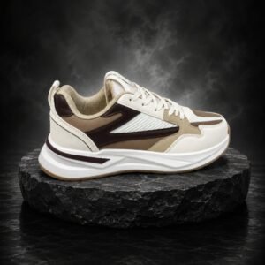Panda Stylish Men's Chunky Sneakers - Brown & Off-White
