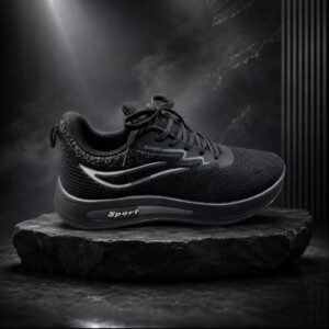 Panda Men's Lightweight Mesh Running Black Snaekers